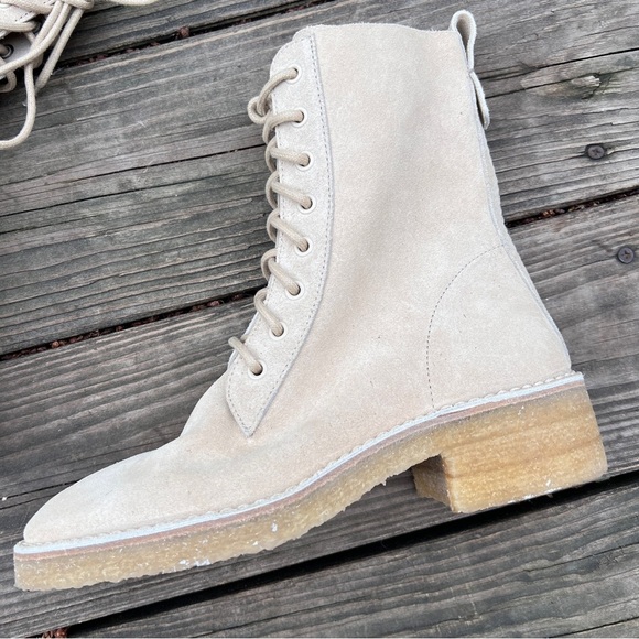 Chloe Edith Suede Lace Up Combat Boots - Picture 3 of 12